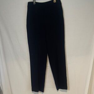 Women’s straight leg Black dress Pants with front pressed crease